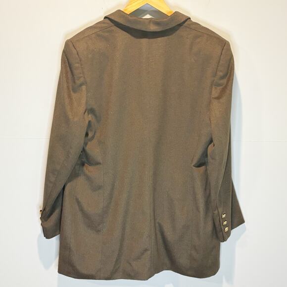 Escada Olive Green & Metallic Angora Blend Blazer Jacket - size 44 (US Large) - Picture 2 of 8